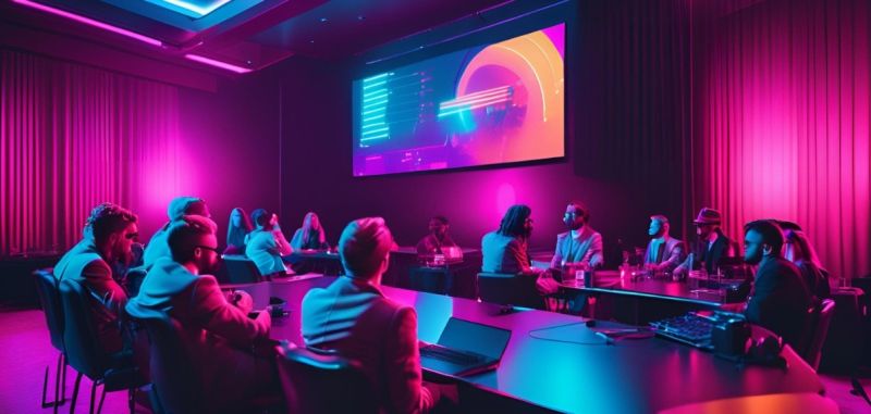Empty conference venue prepared for attendees