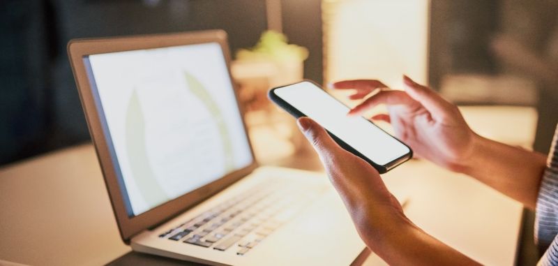 Music festival ad on a mobile device