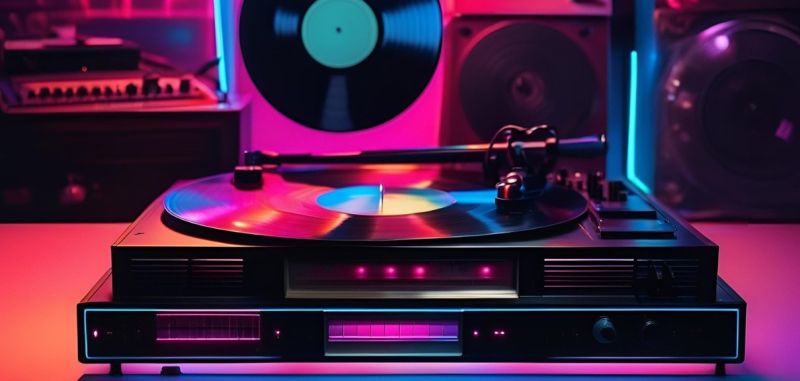 DJ spinning vinyl records at a sustainable music event