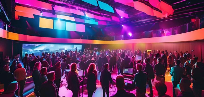 Event staff managing conference check-in