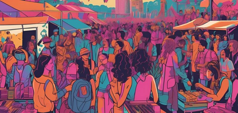 Festival food stall offering plant-based meals