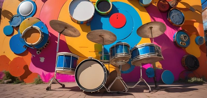 Musicians performing with instruments made from recycled materials